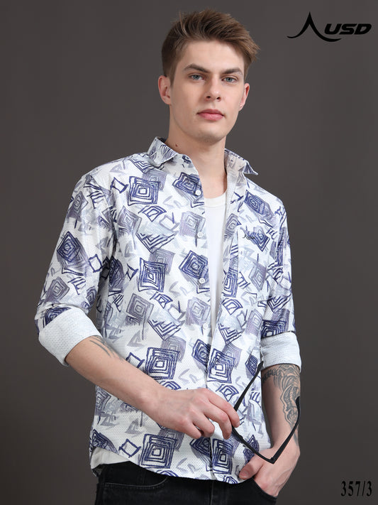357/3-Crochet Digital Printed Shirts
