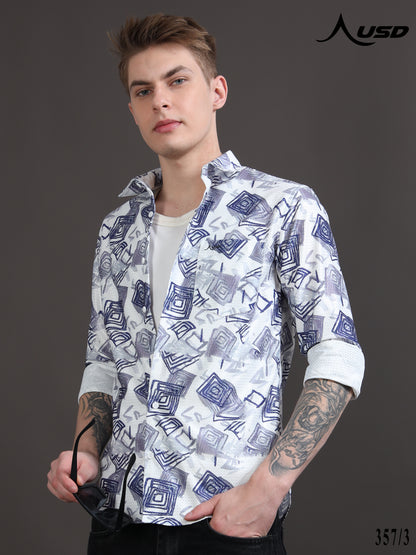 357/3-Crochet Digital Printed Shirts