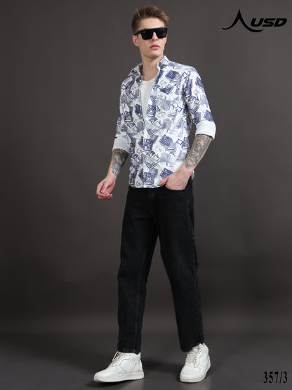 357/3-Crochet Digital Printed Shirts