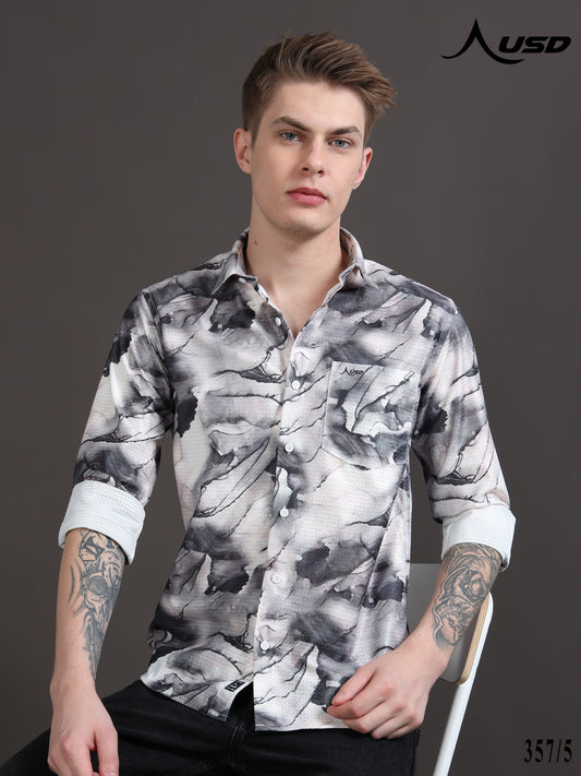 357/5-Crochet Digital Printed Shirts