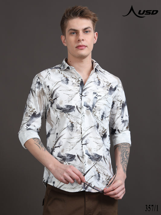 357/1-Crochet Digital Printed Shirts