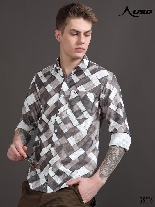 357/6-Crochet Digital Printed Shirts