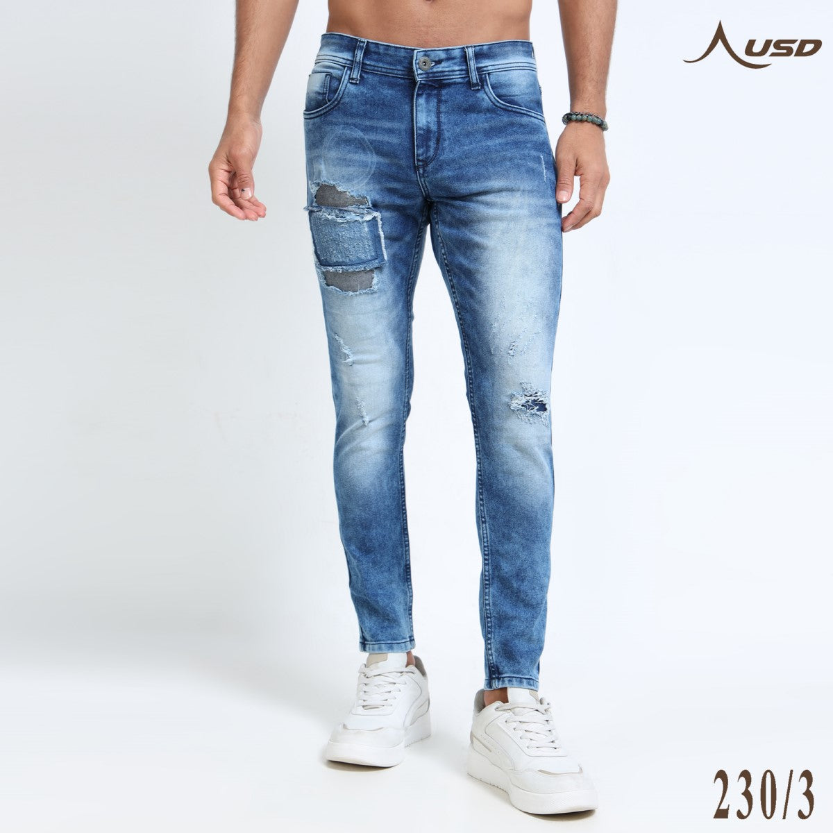 Ripped Ankle Fit Jeans Bold Streetwear-230/3