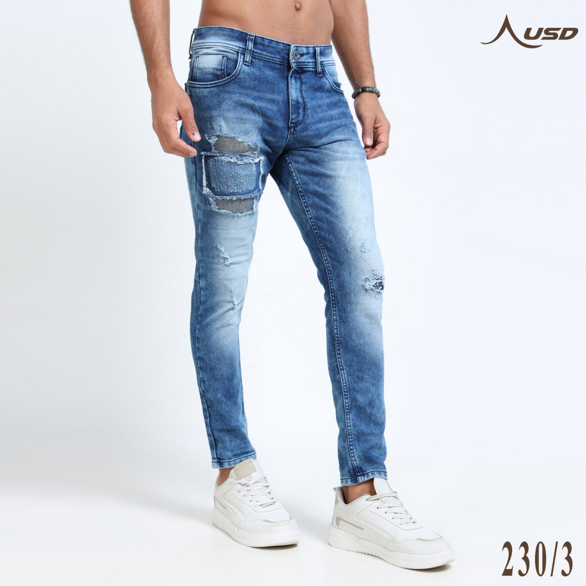 Ripped Ankle Fit Jeans Bold Streetwear-230/3