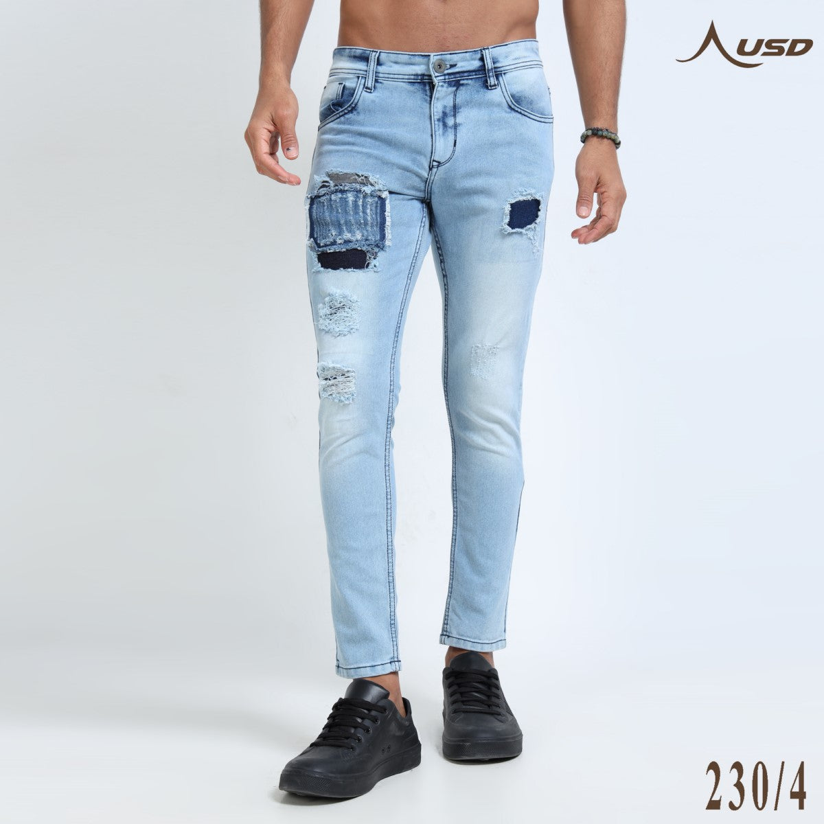 Ripped Ankle Fit Jeans Bold Streetwear-230/4