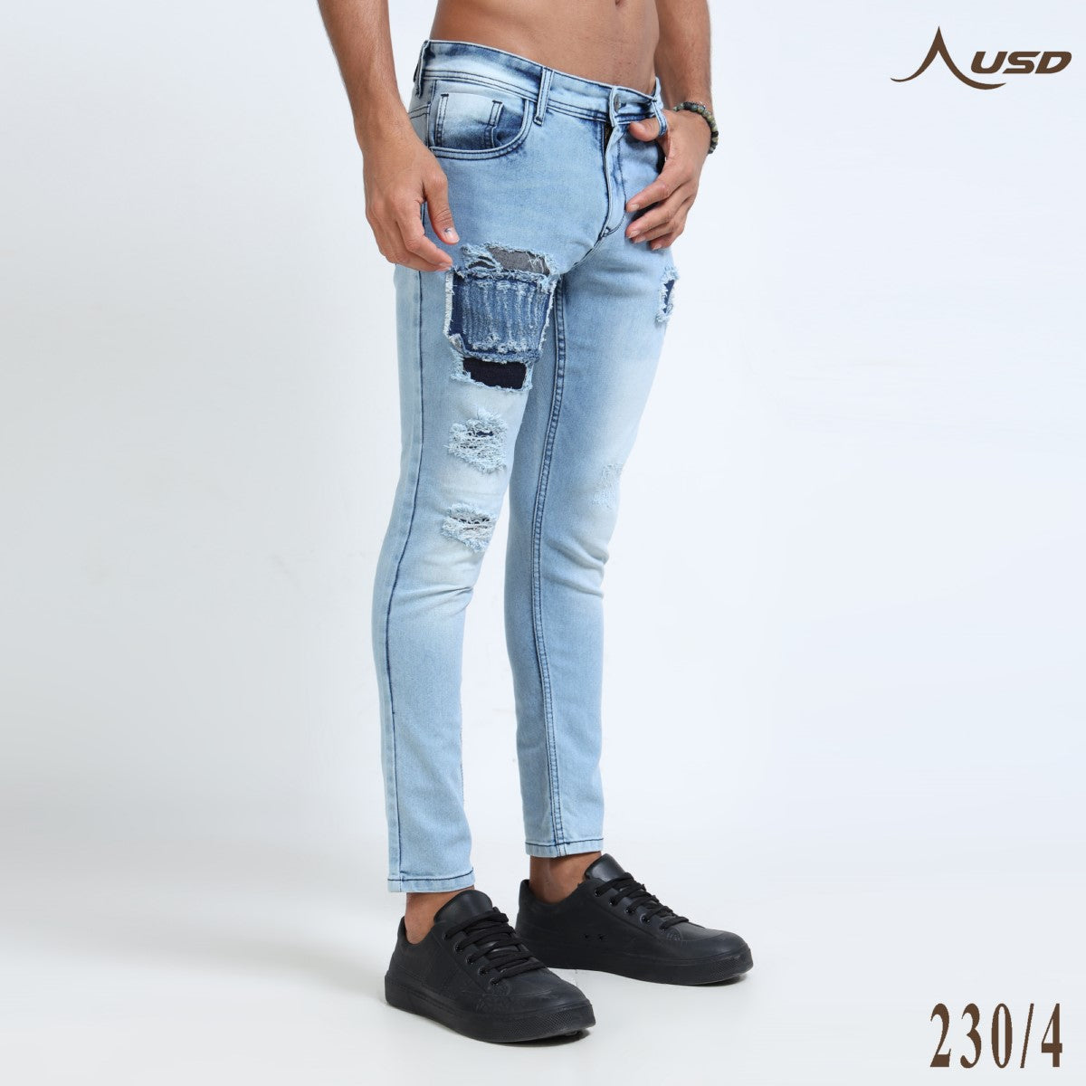 Ripped Ankle Fit Jeans Bold Streetwear-230/4