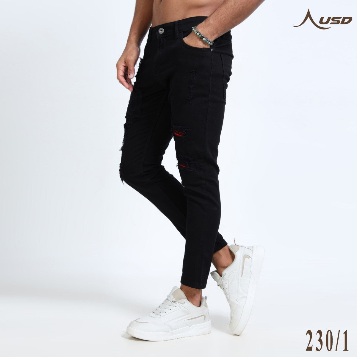 Ripped Ankle Fit Jeans Bold Streetwear-230/1