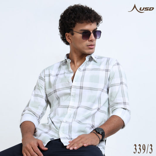 Twil Cotton Printed Chex Shirts - 339/3
