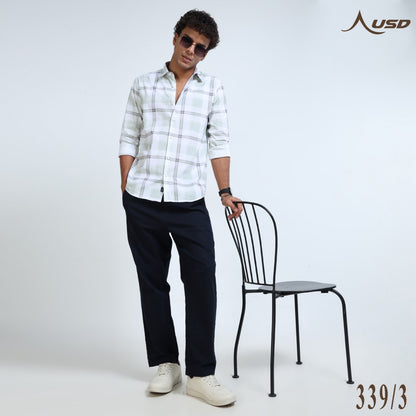 Twil Cotton Printed Chex Shirts - 339/3