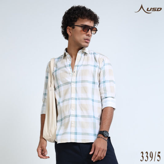 Twill Cotton Printed Chex Shirts - 339/5