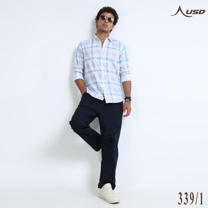 Twil Cotton Printed Chex Shirts - 339/1