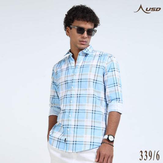 Twill Cotton Printed Chex Shirts - 339/6