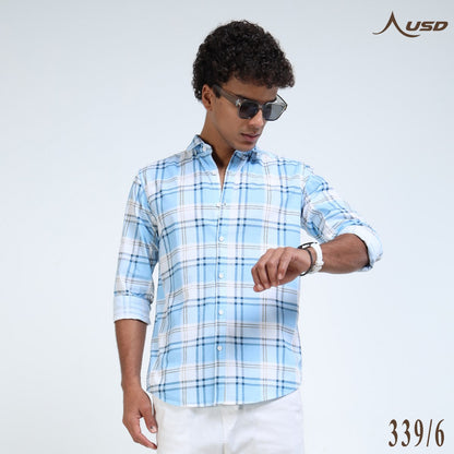 Twill Cotton Printed Chex Shirts - 339/6
