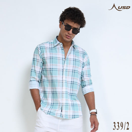 Twil Cotton Printed Chex Shirts - 339/2