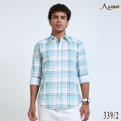 Twil Cotton Printed Chex Shirts - 339/2