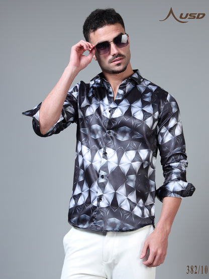 382/10–Premium Printed Satin Shirts