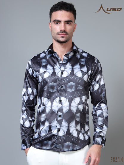 382/10–Premium Printed Satin Shirts