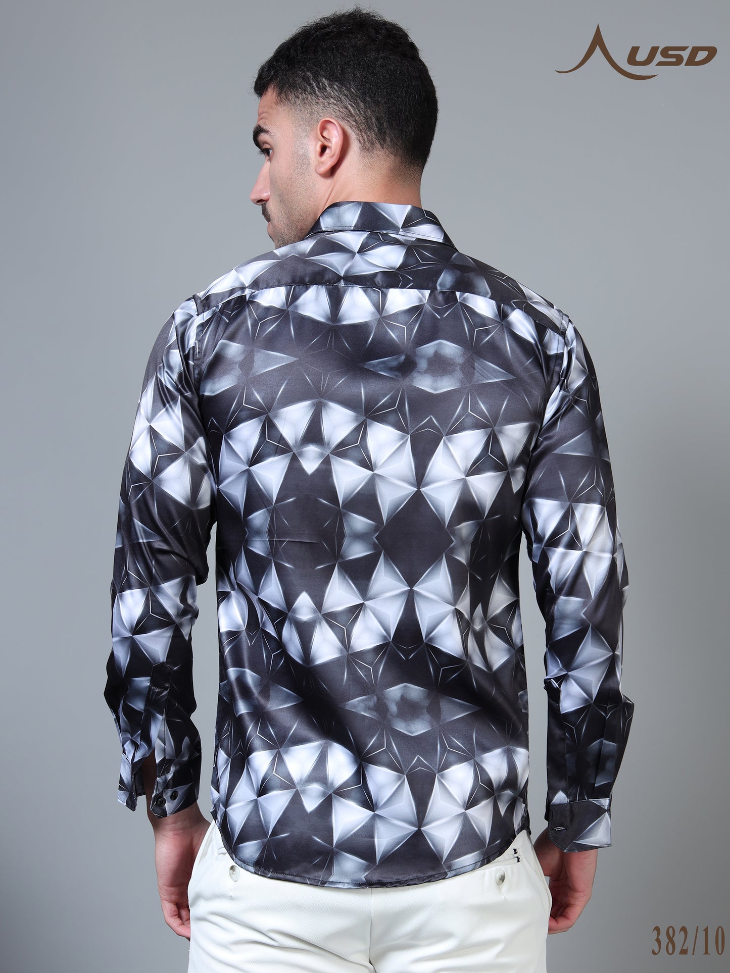 382/10–Premium Printed Satin Shirts
