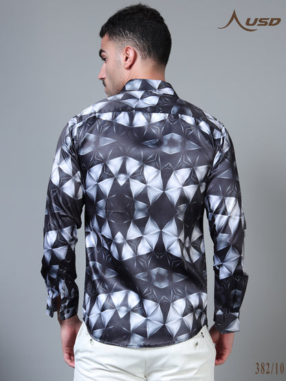 382/10–Premium Printed Satin Shirts