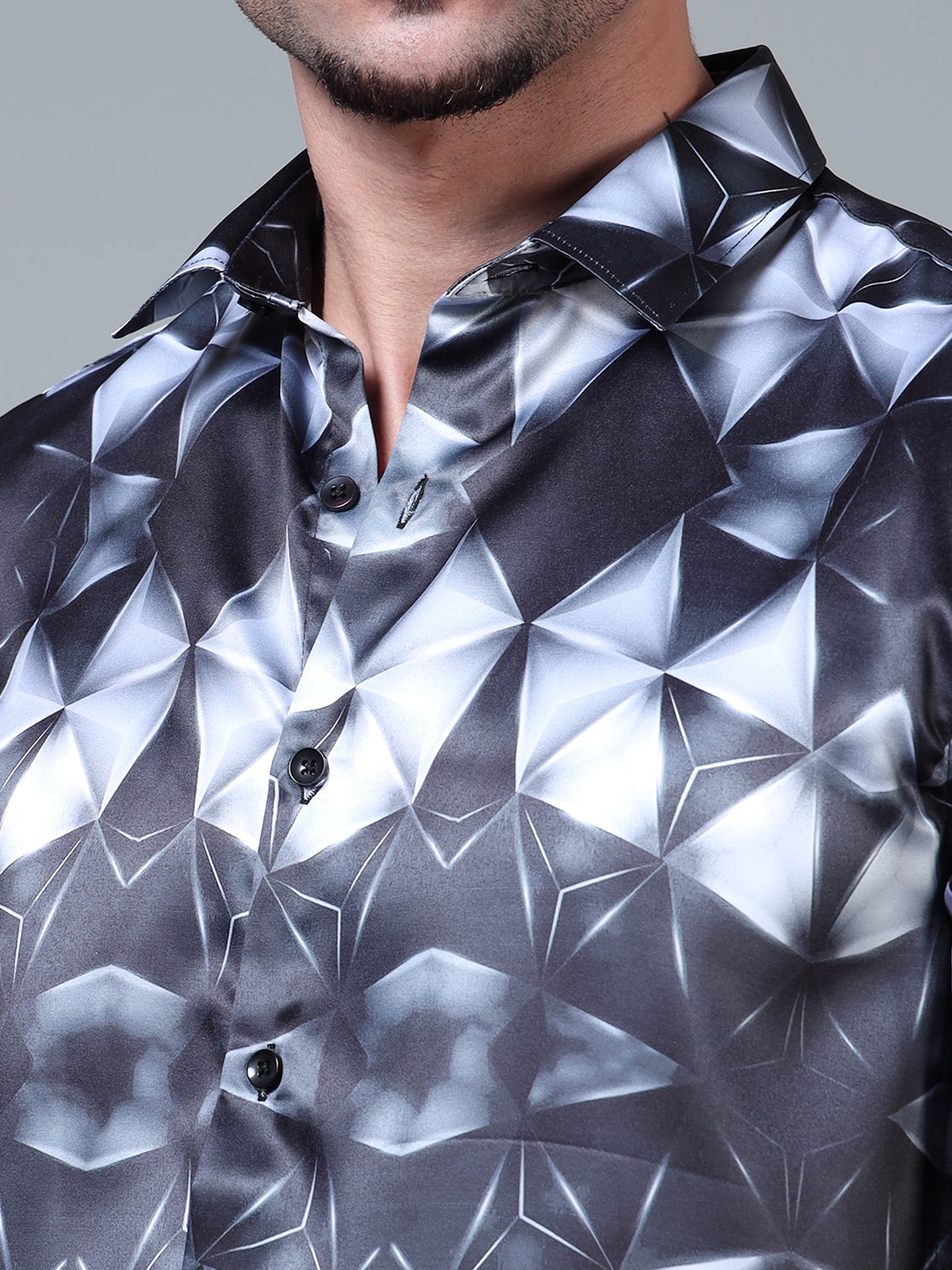 382/10–Premium Printed Satin Shirts