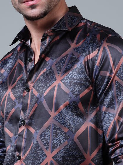 382/4–Premium Printed Satin Shirts