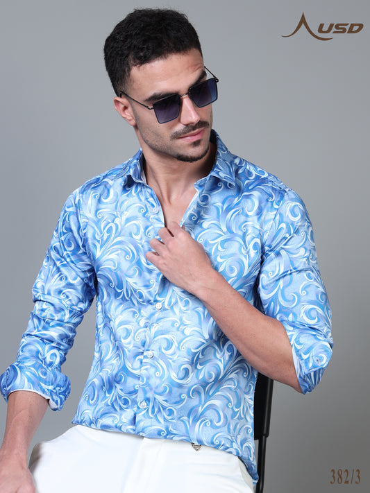 382/3–Premium Printed Satin Shirts
