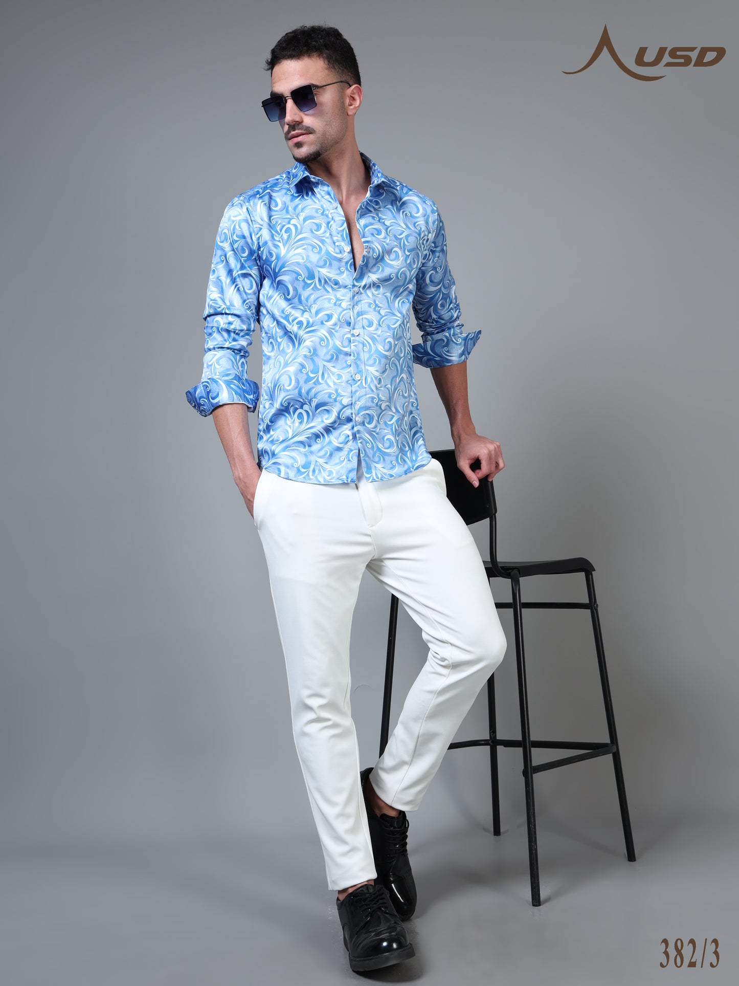 382/3–Premium Printed Satin Shirts