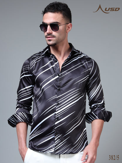 382/5–Premium Printed Satin Shirts