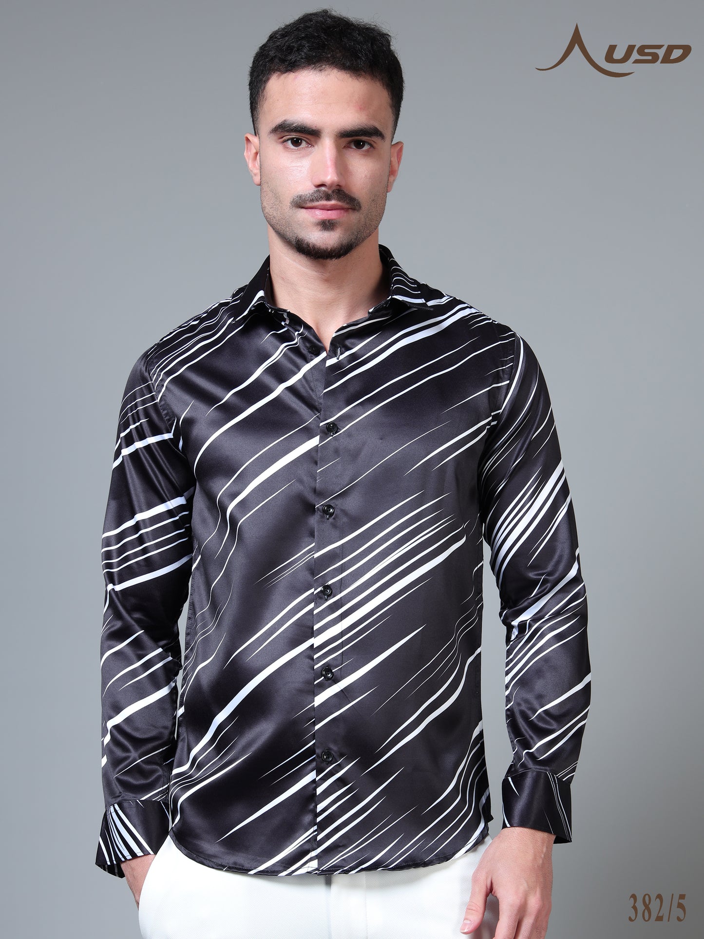 382/5–Premium Printed Satin Shirts