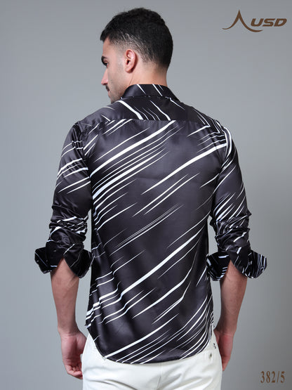 382/5–Premium Printed Satin Shirts
