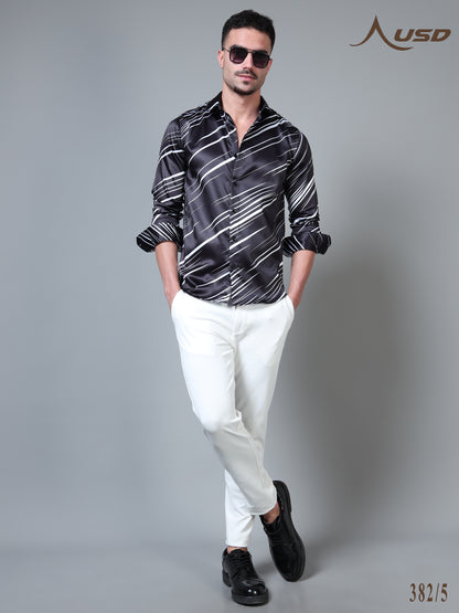 382/5–Premium Printed Satin Shirts