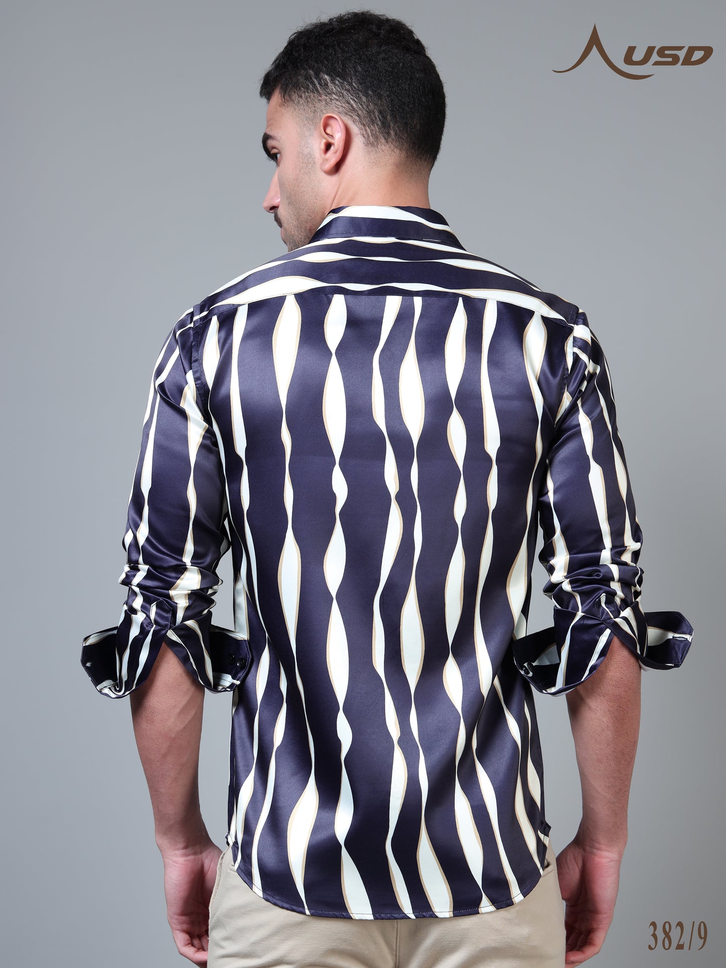 382/9–Premium Printed Satin Shirts