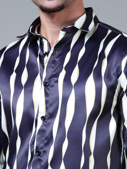 382/9–Premium Printed Satin Shirts