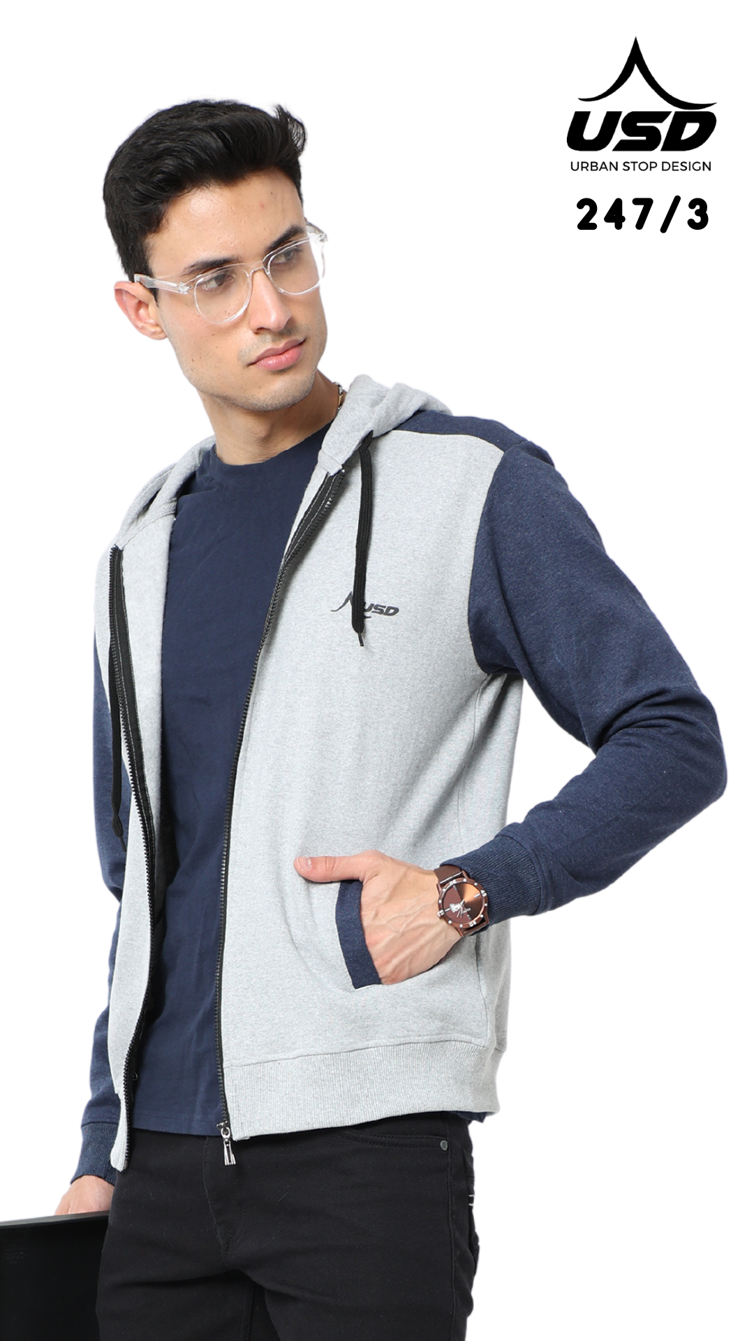 247/3-Zipper Hoodies - Pull over