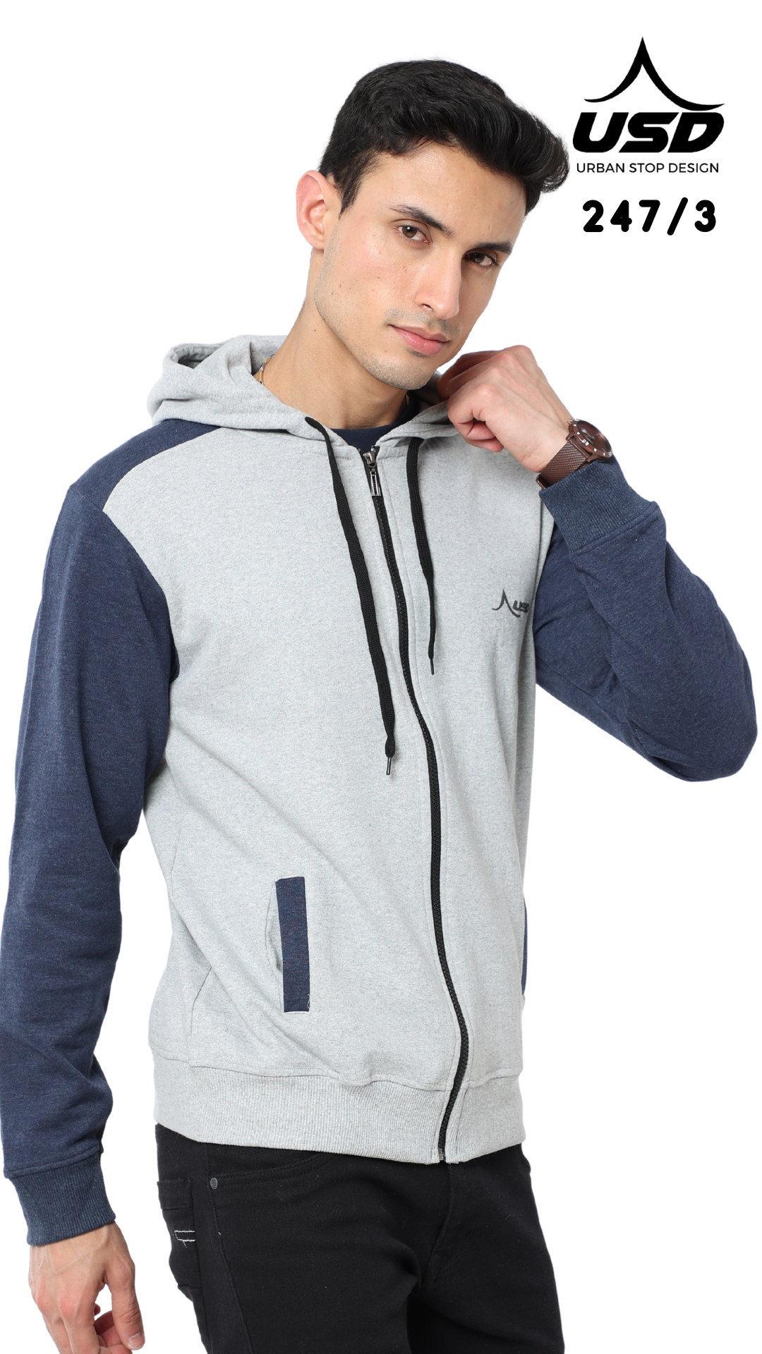 247/3-Zipper Hoodies - Pull over