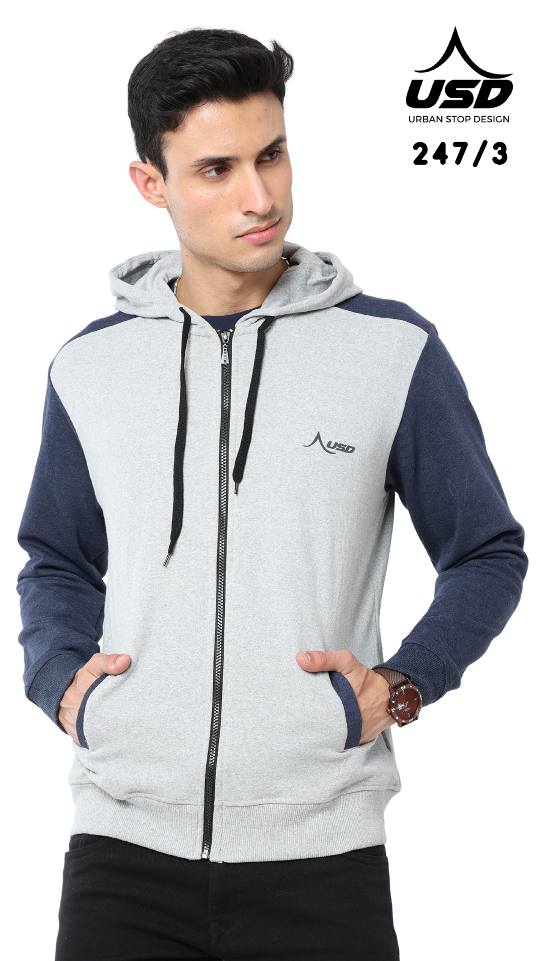 247/3-Zipper Hoodies - Pull over