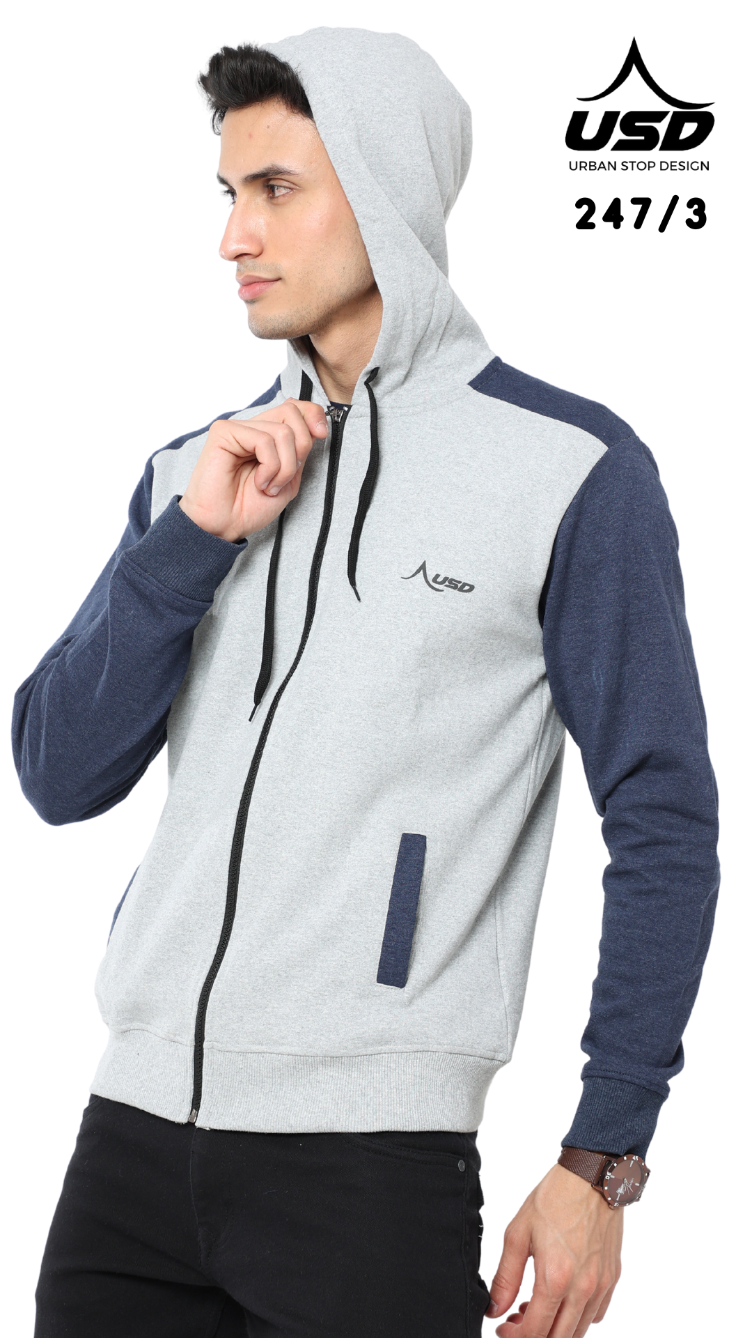 247/3-Zipper Hoodies - Pull over