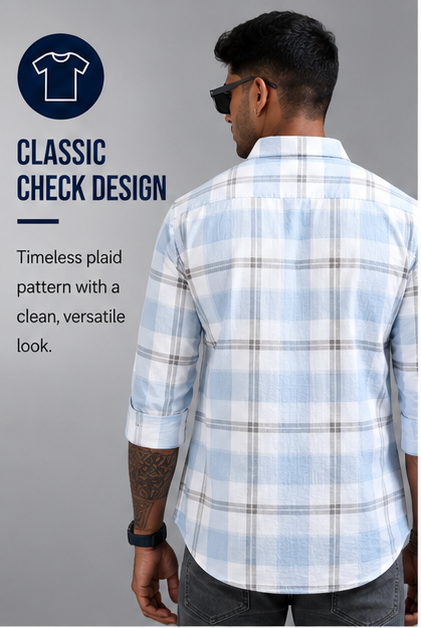 Twill Cotton Printed Chex Shirts - 339/7