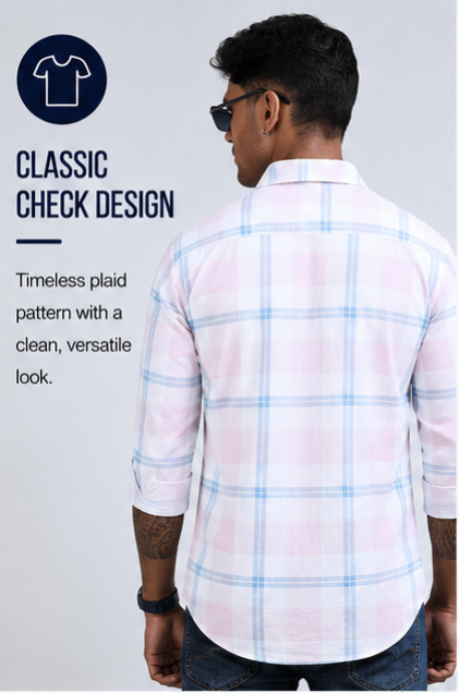 Twill Cotton Printed Chex Shirts - 339/8