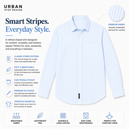Mens Premium Striped Cotton Shirt - Regular Fit USD 408/4