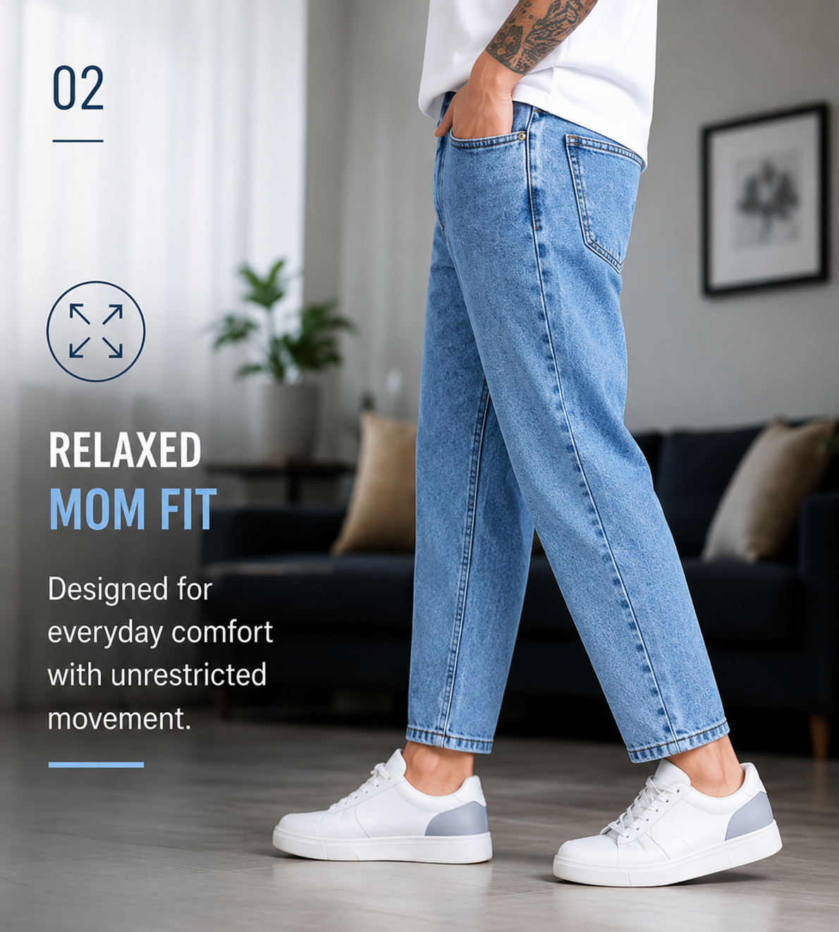 Classic MOM Fit Jeans - Comfort With Style -383/1