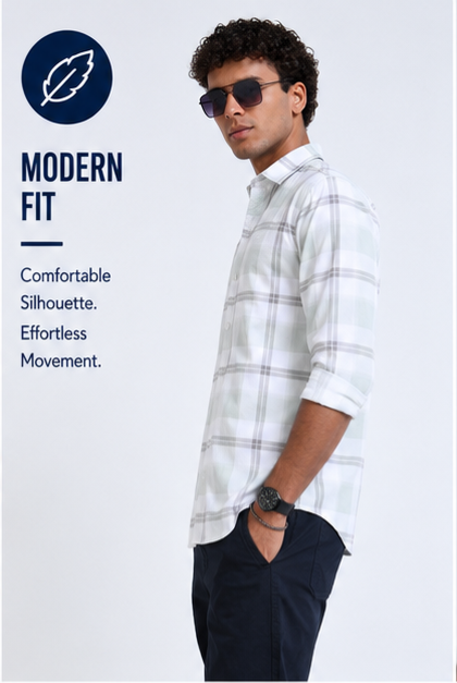 Twil Cotton Printed Chex Shirts - 339/3