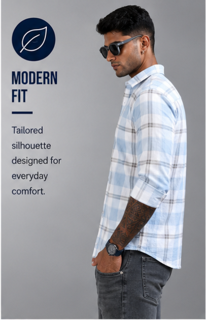 Twill Cotton Printed Chex Shirts - 339/7