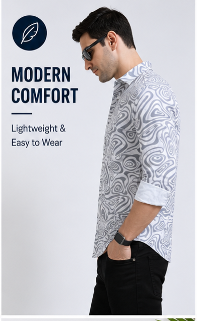 Premium Oxford Digital Printed Shirts-389/7