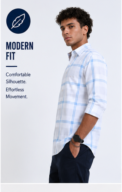 Twil Cotton Printed Chex Shirts - 339/1