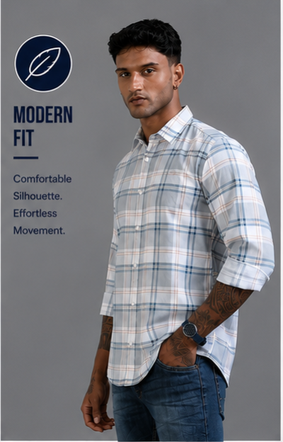 Twill Cotton Printed Chex Shirts - 339/4