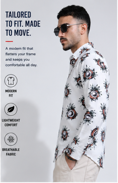 Premium Rayon Digital Print Shirt - 386/7