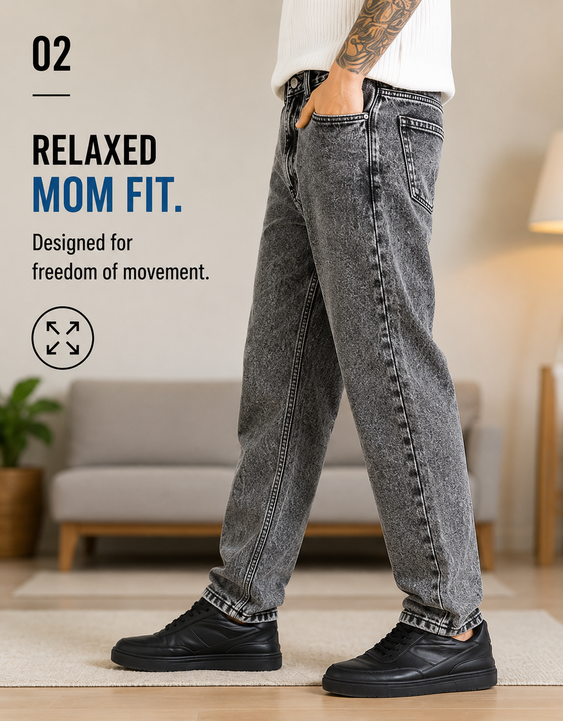 Classic MOM Fit Jeans - Comfort With Style - 383/4