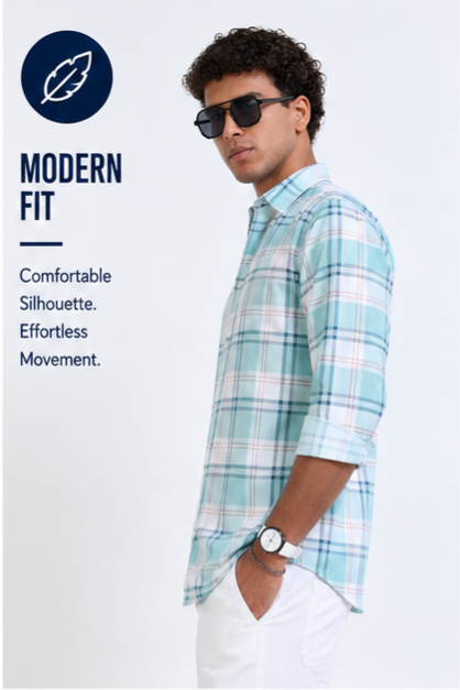 Twil Cotton Printed Chex Shirts - 339/2