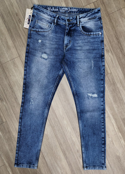 358/3-Torn Men's Premium Denim Jeans Ankle Fit
